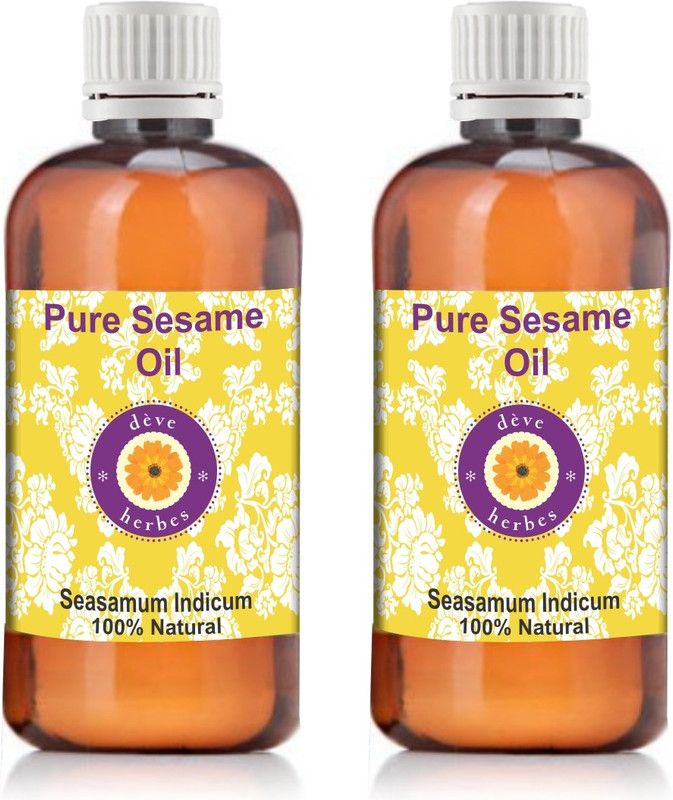 deve herbes Pure Sesame Oil - Pack Of Two (100ml + 100ml) Sesamum Indicum 100% Natural Cold Pressed  (200 ml)