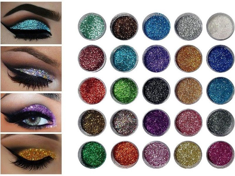 NADJA 25 GLITTER & SHIMMERY COLOR FOR SHINY EYE MAKEUP  (MULTICOLORED)