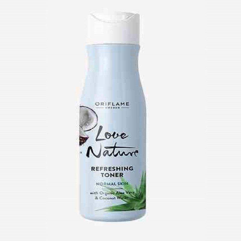 Oriflame Sweden LOVE NATURE Refreshing Toner with Organic Aloe Vera & Coconut Water  (150 ml)