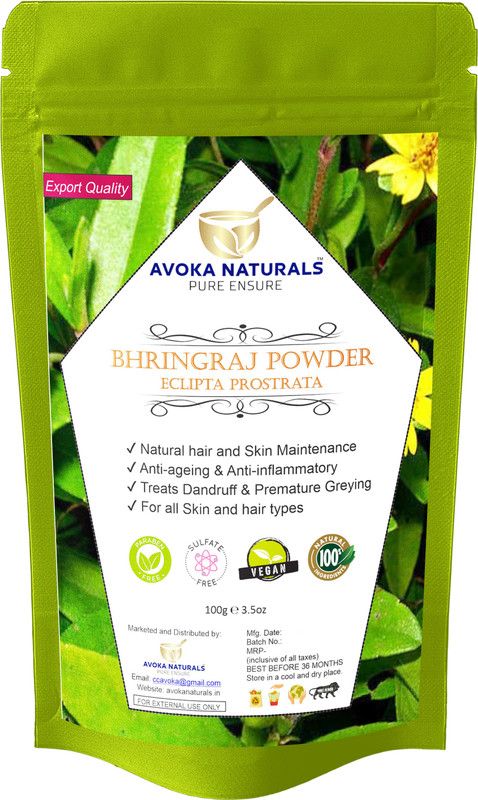 Avoka Naturals Bhringraj powder for Complete Hair Care Treatment  (100 g)