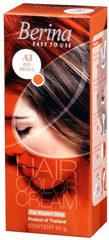 Berina Red Brown Hair Color Cream , Red Brown