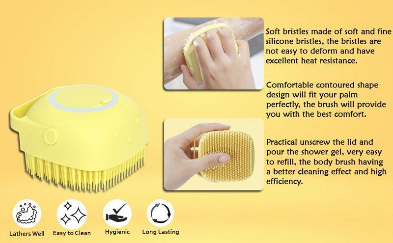 Aman Enterprises Bath Brush with Shampoo Dispenser Body