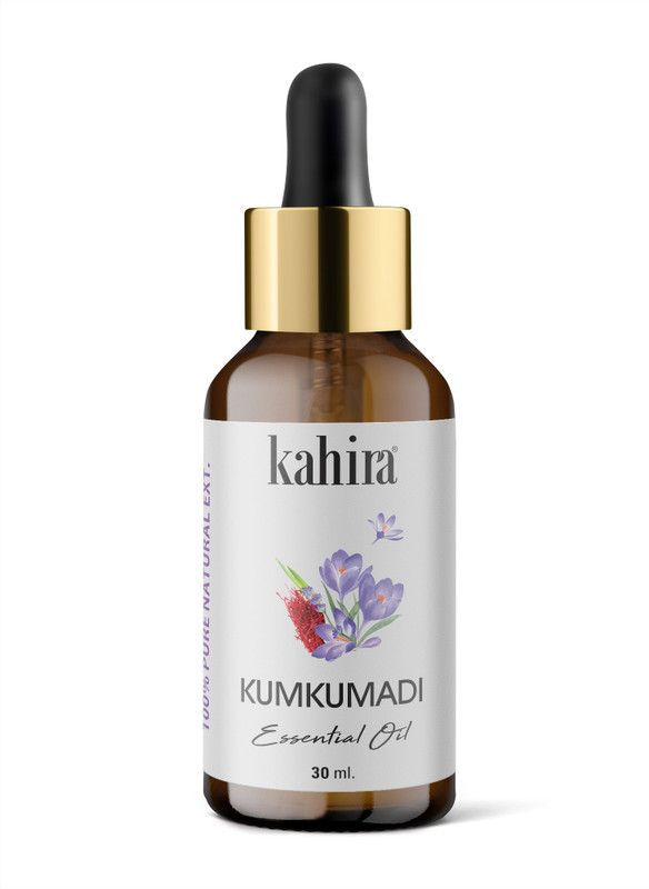 Kahira Kumkumadi Essential Oil 100% Pure & Natural Therapeutic Grade Oil for glowing skin natural way & Diminishes scars, dark circles and dark spots No Parabens & Sulphates, No Animal Testing  (30 ml)