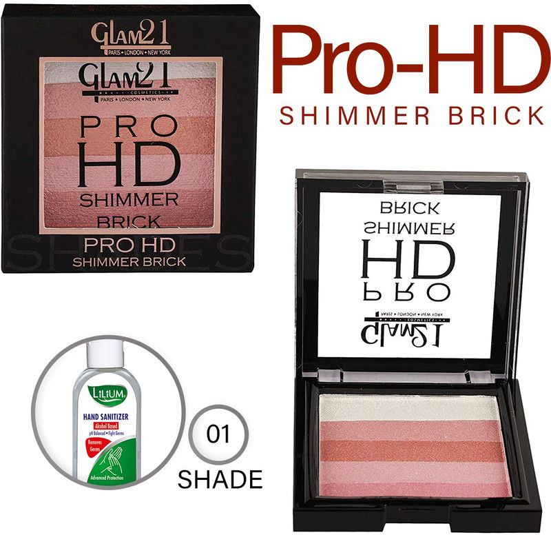 Glam21 Pro HD Shimmer Brick Highlighter, (711-01), 7.5g Highlighter  (Pink)