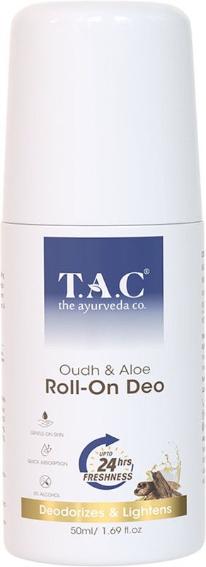 TAC - The Ayurveda Co. Oudh Roll-On for Men For Clean & Fresh Skin with Peppermint, Removes bad Odour Deodorant Roll-on - For Men  (50 ml)