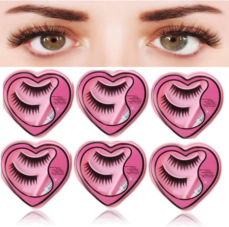 Emijun False Eyelashes Synthetic Fiber Material Fake Eyelashes pack of 6  (Pack of 6)