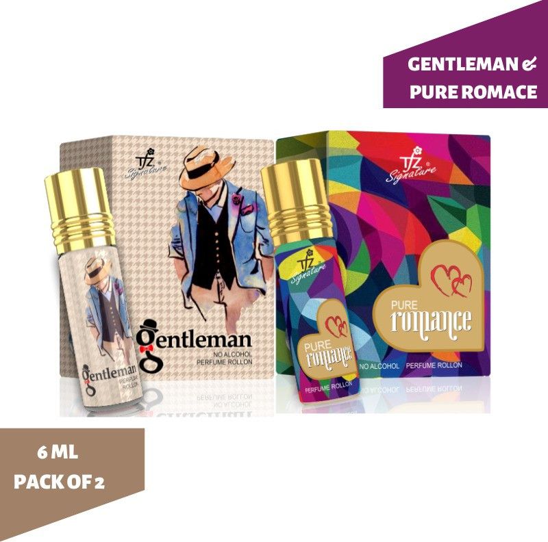 tfz Attar Gentleman & Pure Romance No Alcohol Perfume Roll on 6ml Each (Pack of 2) Herbal Attar  (Natural)