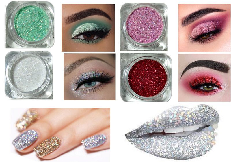GULGLOW Multicolor Eye Shadow Glitter Powder Set And Nail Art Decoration 8 g  (MULTI COLOR)