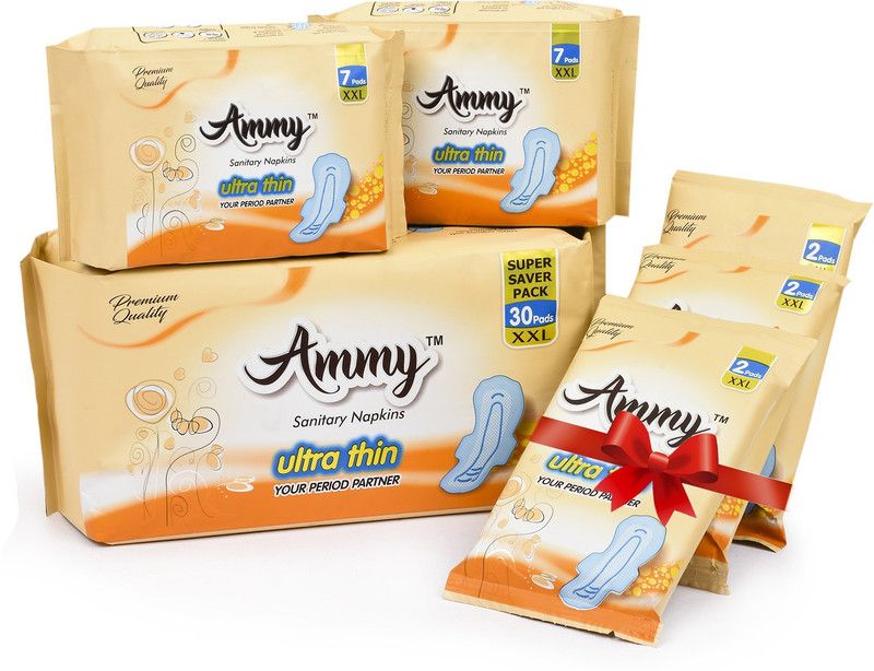 Ammy Buy set of 3 Rashes Free Ultra Thin XXl Sanitary Pads will get 6 Pads Free Sanitary Pad  (Pack of 5)