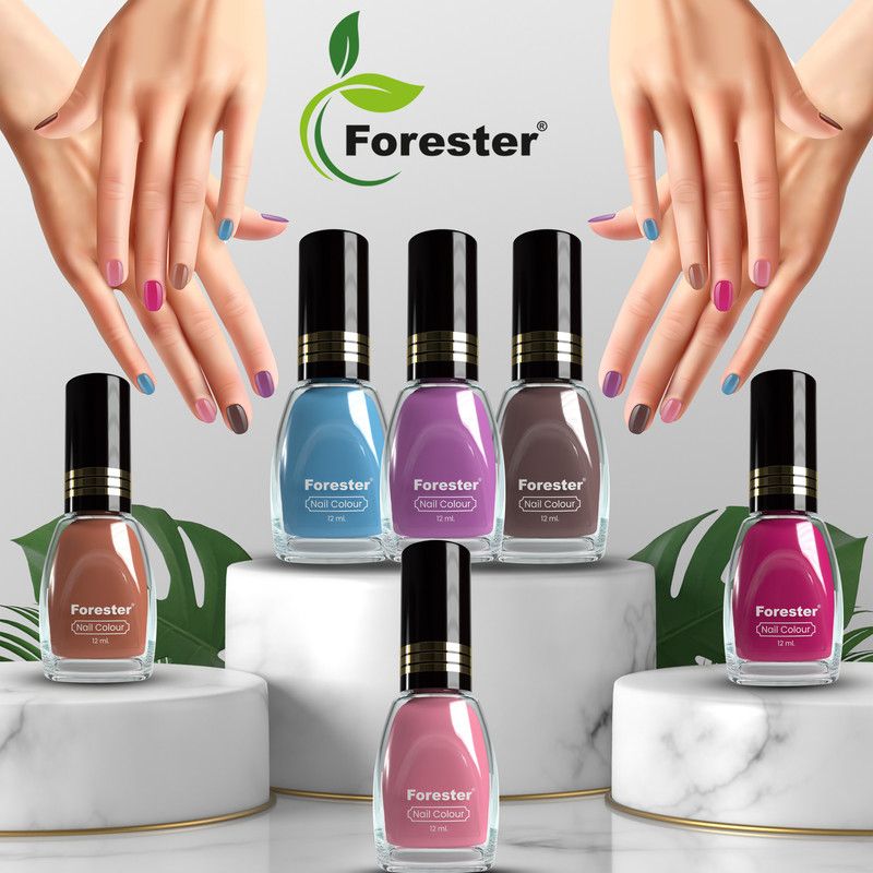 forester New aqua Color Rich Paint HD Shine Pastel Color Combo Set(pack of 6) multi colour  (Pack of 6)