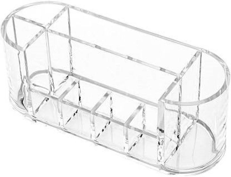 Everbuy 8 Slot-section Organizer for Lipstick, Makeup, Jewellery Makeup, Lipstick, Multipurpose, Makeup Organiser Vanity Box  (Transparent)