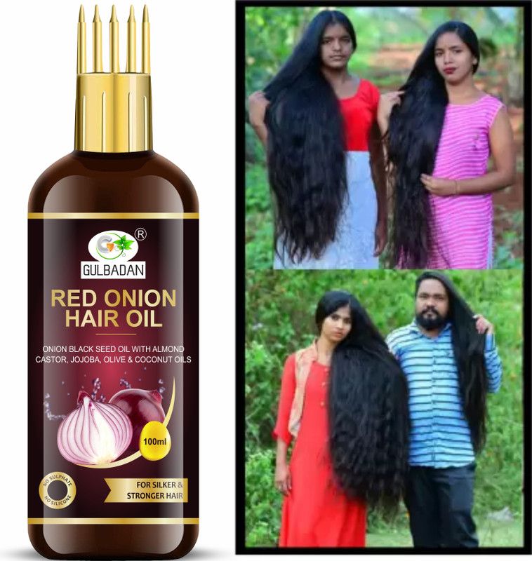 GULBADAN Red Onion Black Seed Hair Oil - WITH COMB APPLICATOR Hair Oil  (100 ml)