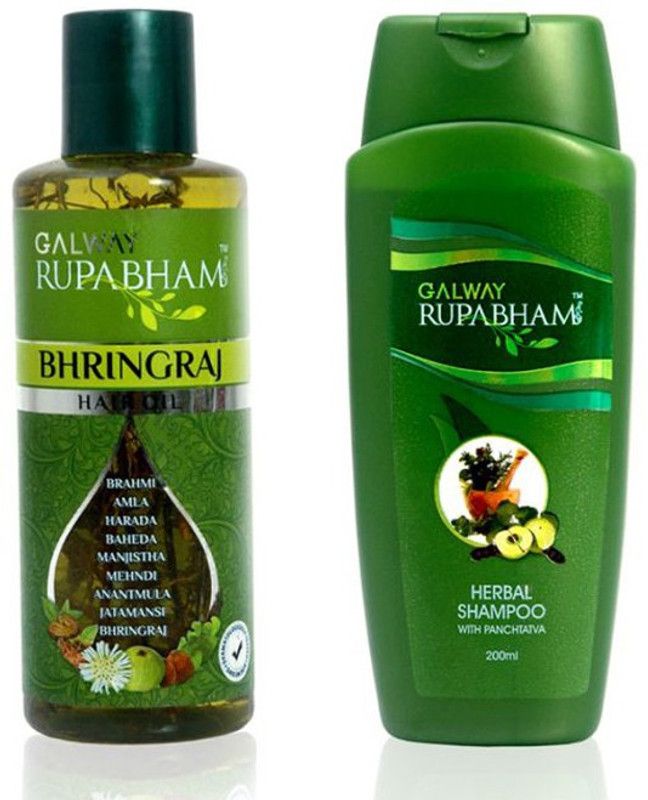 galway Rupabham Bhringraj Hair Oil & Rupabham Herbal Shampoo With Panchtatva - (Combo Pack) Hair Oil  (400 ml)