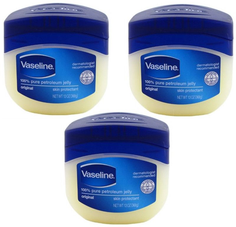 Vaseline ( Made in USA ) 100% Pure Petroleum Jelly Original Skin Protectant ( Pack of 3)  (368 g)