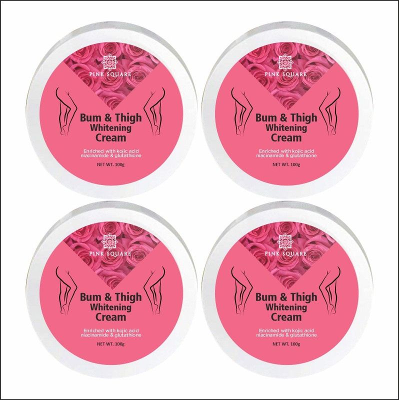 Pink Square 100 % Natural Bum And Thigh Whitening Cream Combo Pack Of 4  (400 g)