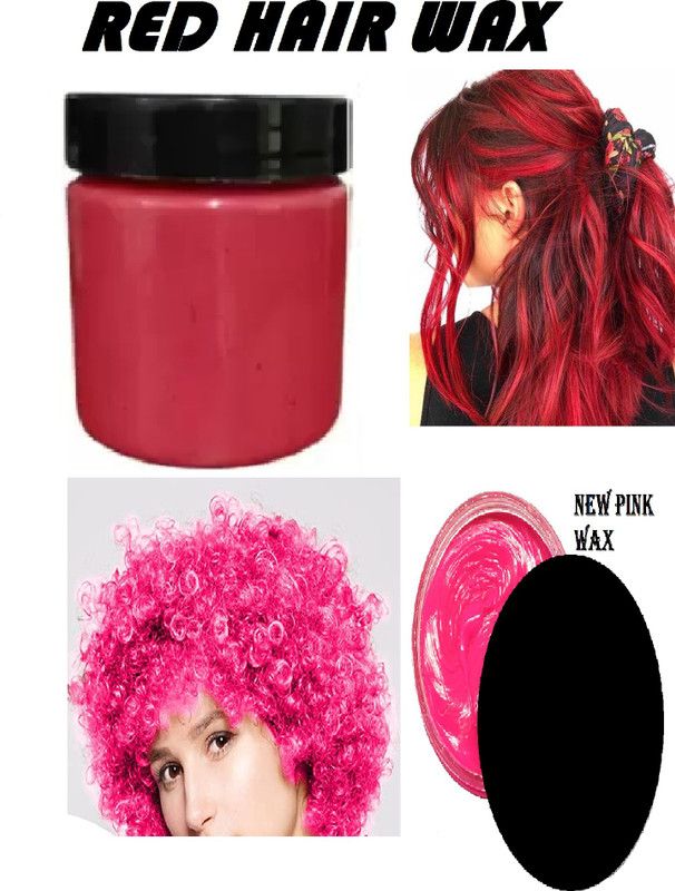GABBU Temporary Hair Color Wax for Men and Women , RED, NUDE PINK
