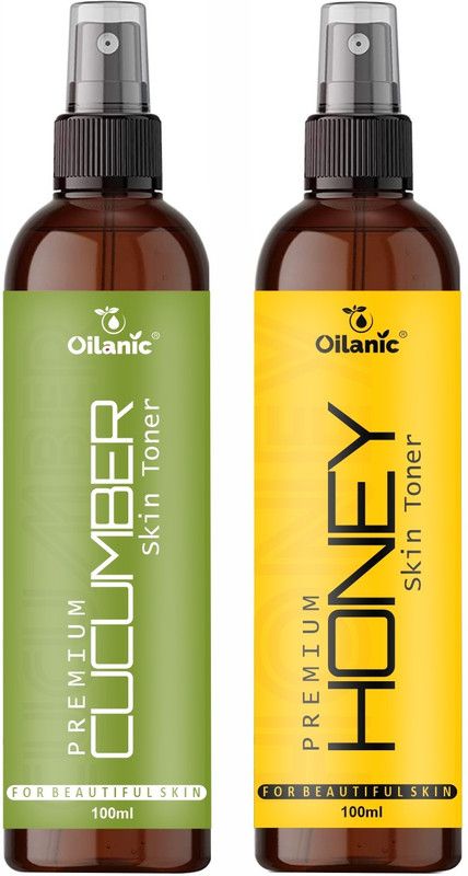 Oilanic Premium Cucumber & Honey Face Toner For Men & Women Combo Pack of 2 Bottles of 100 ml (200 ml ) Men & Women  (200 ml)