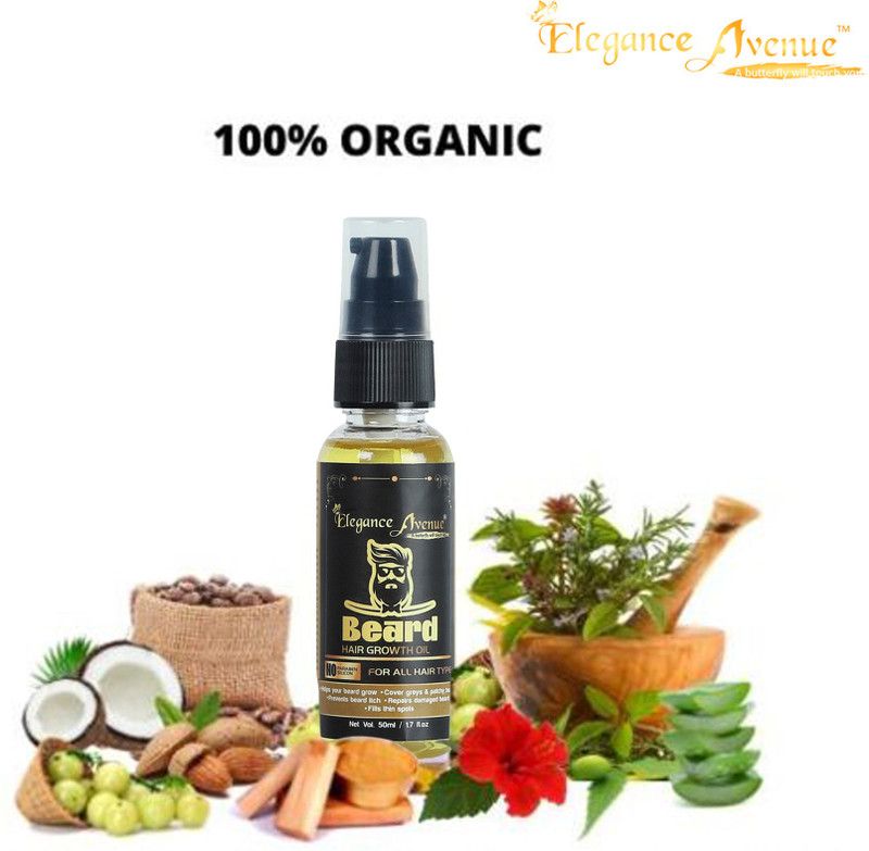 Elegance Avenue Beard Oil, 50 ml ( Prevents dry and flaky beard ) - SLS & Parabean Free. Hair Oil  (50 ml)