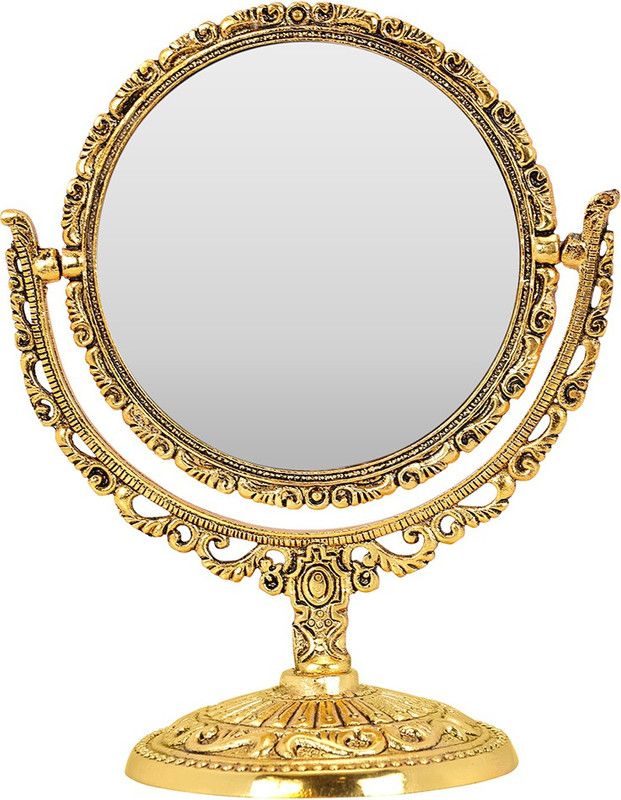 NM Aluminium round shape table mirror gold plated