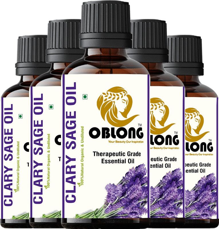 OBLONG PREMIUM QUALITY 100% ORGANIC CLARY OIL 5 BOTTLE(S) OF 10ML  (50 ml)
