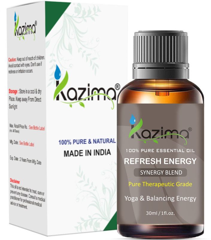 KAZIMA REFRESH ENERGY BLEND ESSENTIAL Oil (30ml) Pure Therapeutic Grade for Yoga & Balancing Energy  (30 ml)