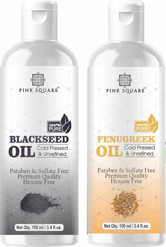 Pink Square Premium Blackseed & Fenugreek Herbal Hair Oil ( Non-Sticky) - For Strong and Shiny Hair Combo Pack of 2 Bottle of 100ml (200ml) Hair Oil  (200 ml)