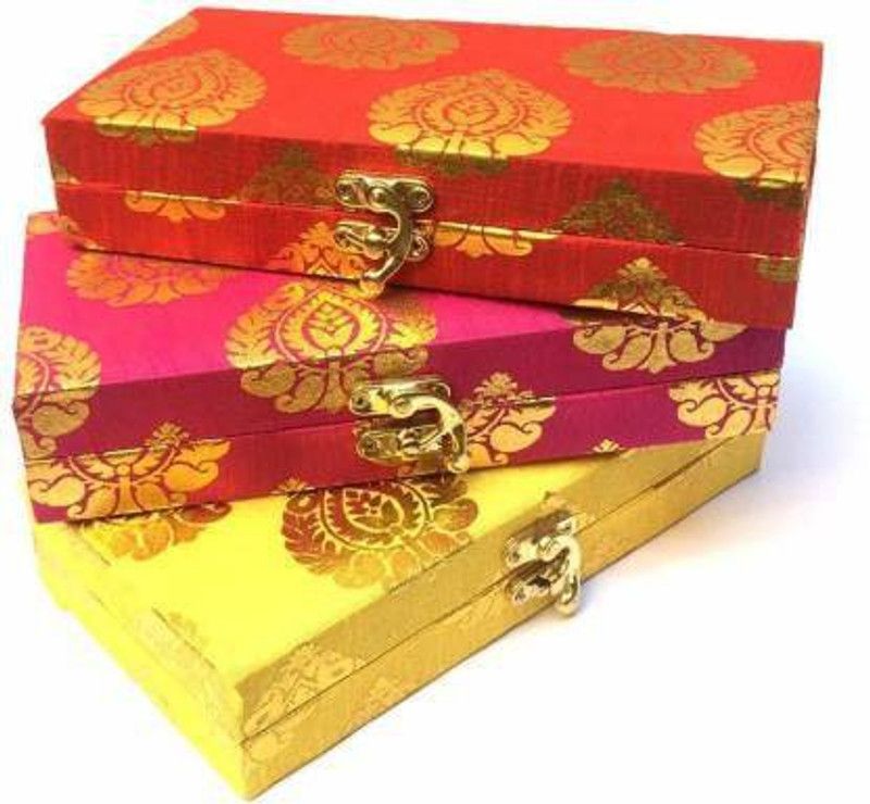 Agarwal Trading Corporation Cash Box, Shagun Box, Gift Box, Jewellery Box, Money Box Envelopes Wedding Gift Wedding, party, Shagun Cash Box, Jewellery box, Closer : Hook Button Vanity Box  (Multicolor)