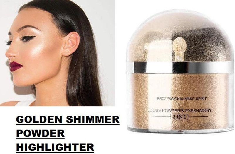 KA-KAIASHA Professional makeup product shimmer powder highlighter for face and body Highlighter  (golden)