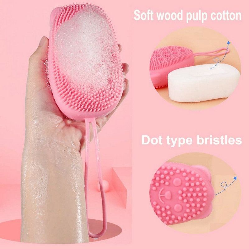RBSOCK Double Sided Foaming Shower Rubbing Sponge Brush, Cleaning Body_53
