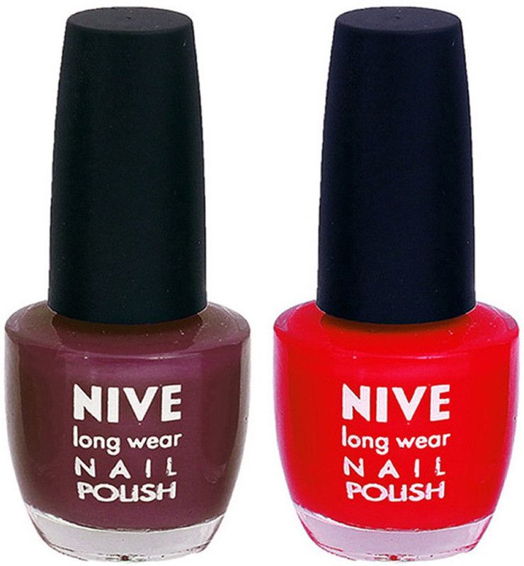 Nive Colour Blast Nail Polish 1106201787 Purple,Red  (Pack of 2)
