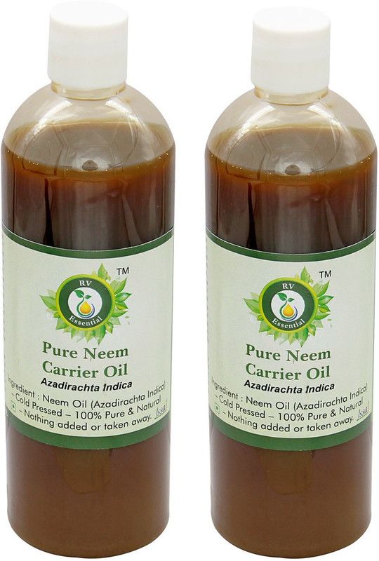 R V Essential Pure Neem Carrier Oil (100ml+100ml) Pack of Two- Azadirachta Indica (100% Pure and Natural Cold Pressed)  (200 ml)