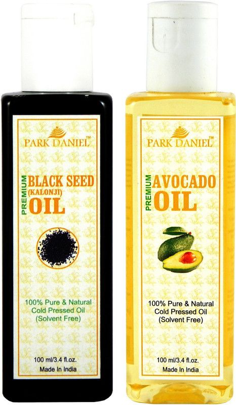 PARK DANIEL Organic Avocado oil and Black seed oil(Kalonji) combo pack of 2 bottles of 100 ml(200 ml) Hair Oil  (200 ml)