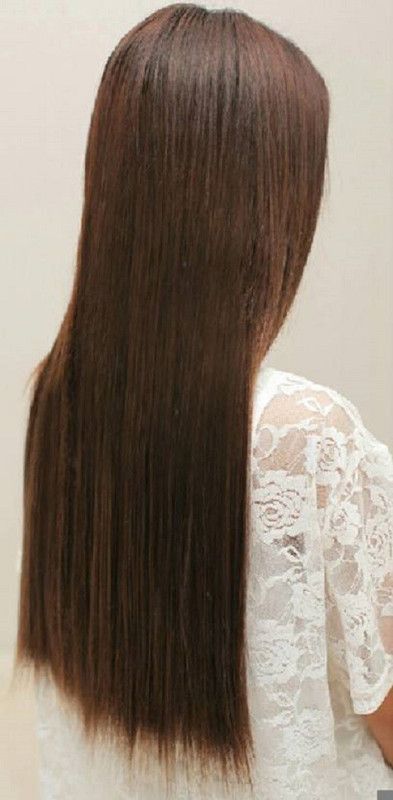 Styllofy Natural Brown Straight hair with 5 Clip Hair Extension