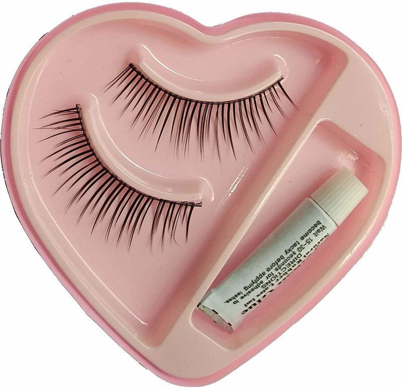 Crown Warriors False-Fake Eyelashes With Glue Set  (Pack of 2)