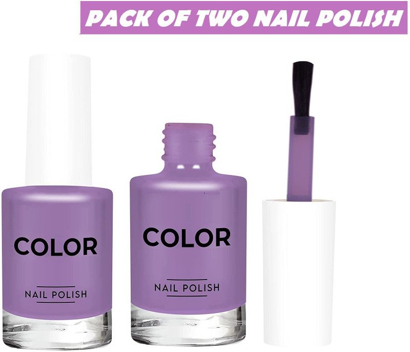 GULGLOW99 PERFECT GLOSSY WATERPROOF NAIL PAINT SUPER SHINY COMBO Pearl viole  (Pack of 2)