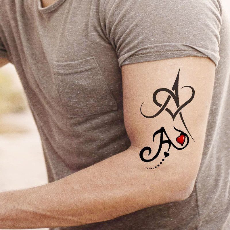 voorkoms Name A Letter Tattoo Waterproof Men and Women Temporary Body Tattoo  (Name A Letter Tattoo)