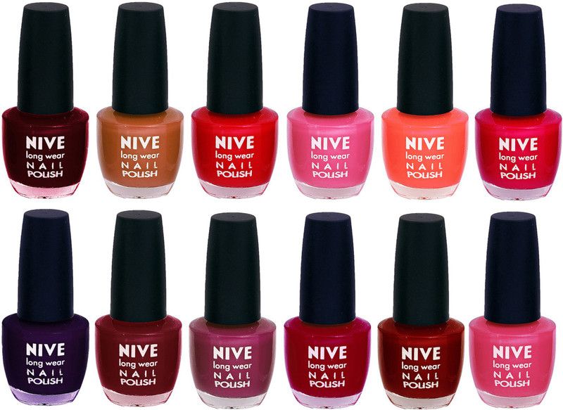 Nive Colour Blast Nail Lacquer (Set of 12 Nail Polish) 1105201709 Multicolor  (Pack of 12)