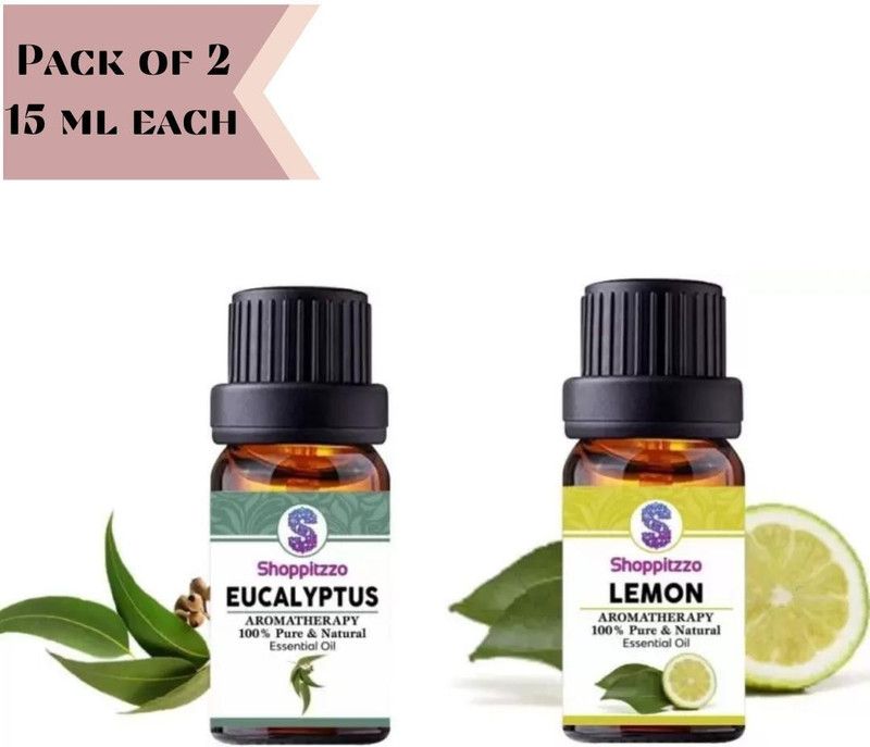 Shoppitzzo LEMON,EUCALYPTUS-100% Natural + Pure Essential Oil-15ml Each  (30 ml)
