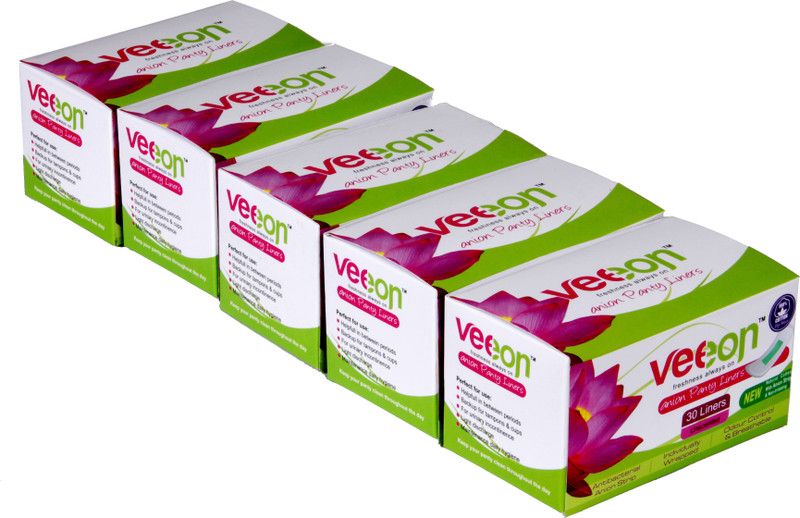 Veeon 100 % Cotton 30S Each Pantyliner  (Pack of 5)