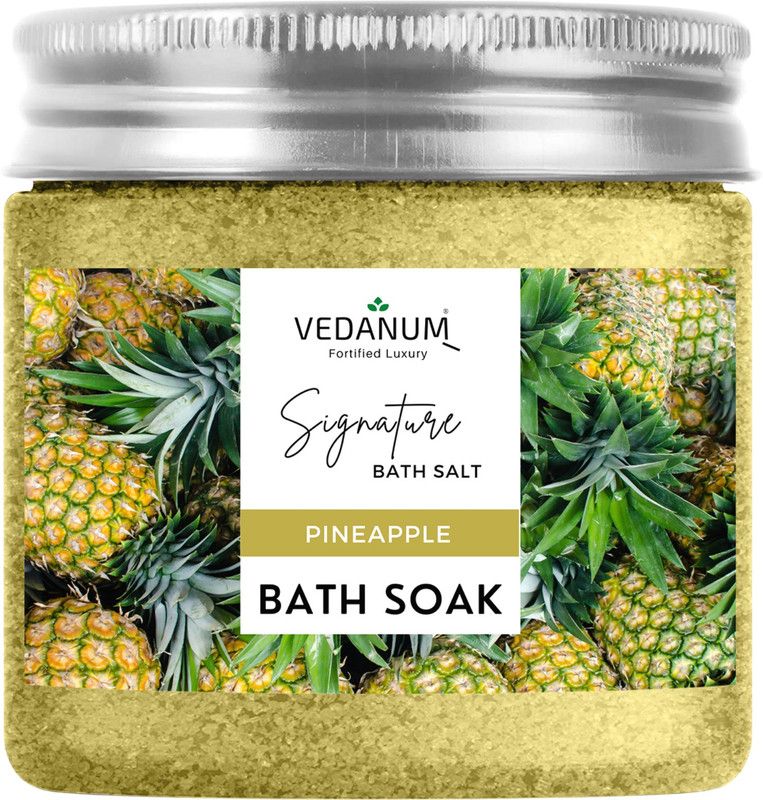 Vedanum Premium Aromatic Pineapple Bath Salt for Skin Nourishment, Relaxing, Foot Massage, Pain Relief, and Aromatherapy - 200 Gm Jar  (200 g)