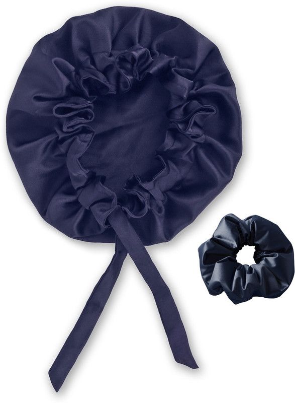 Mueras Satin Silk Hair Bonnet Sleep Cap and Scrunchie for Women and Kids
