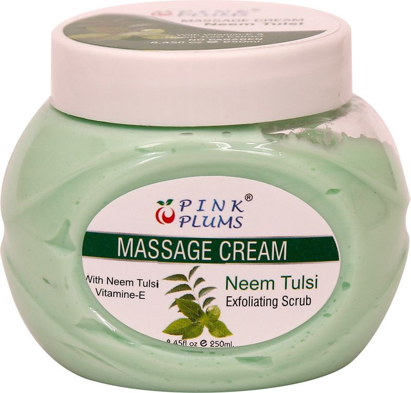 PINK PLUMS Neem-Tulsi with Vitamin E Massage Cream 250 ml  (250 ml)