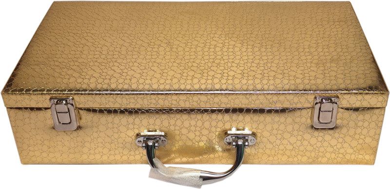 Gallantry's Bangle Box 5 Road, Handel And 2 Lock With 5 Bangle Road, (GO-L331) And Premium Quality. Vanity Box . Multipurpose Box Vanity Box (Golden) Multi Purpose Box Capacity More Then 500 Bangle's. Vanity Box  (Golden)