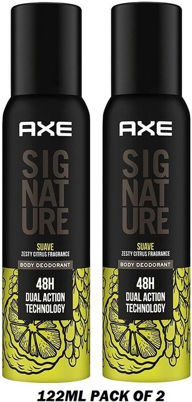 AXE SIGNATURE SUAVE No Gas Deodorant Perfume Body Spray - For Men & Women  (122 ml, Pack of 2)