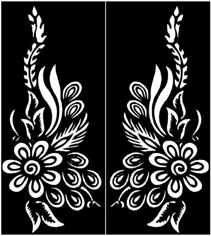 IVANA'S Henna Tattoo Stencil (Set of 2) Women Temporary (Design-809)  (Body, Girls)