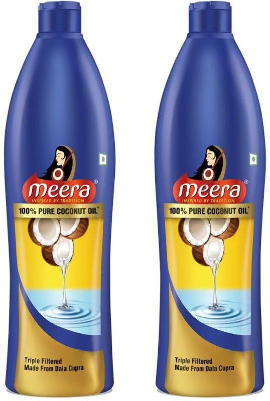 Meera Pure Coconut Oil - 500ml (Pack Of 2) Hair Oil  (1000 ml)