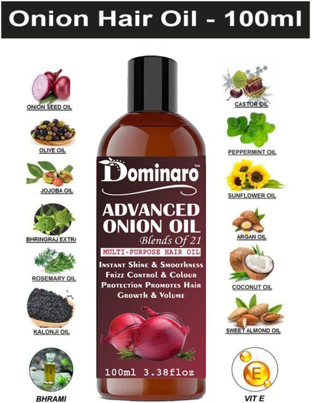 Dominaro Premium Advanced Onion Herbal Hair Oil Blends Of 21 - Multi-Purpose Hair Oil For fast Hair Growth oil 100ml Hair Oil  (100 ml)