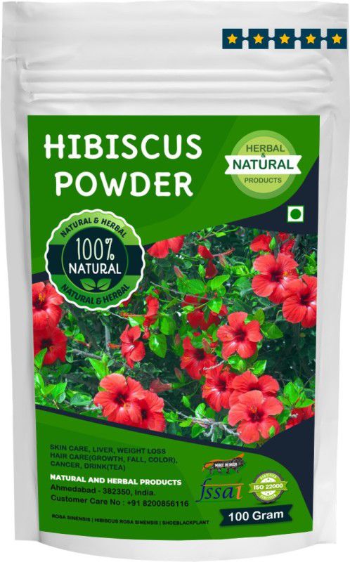 NATURAL AND HERBAL PRODUCTS Hibiscus Powder | Rosa Sinensis | Hibiscus Rosa Sinensis | Shoeblackplant For Skin Care, Hair Care, Weight Loss and Drink(Tea)  (100 g)