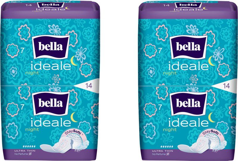 Bella Ideala Night Stay Softi 14Pcs Each (2 PKT) Sanitary Pad  (Pack of 2)