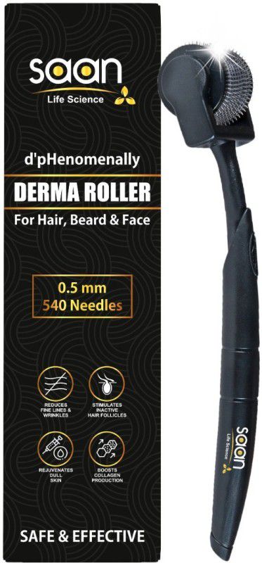 SAAN Life Science hair growth derma roller for men & women|0.5mm 540 For Scalp & Beard  (100 g)